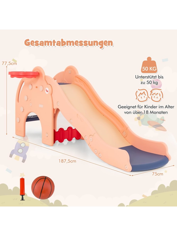 COSTWAY Rutsche 4 in 1 ab 18 Monaten in Orange günstig kaufen onesize