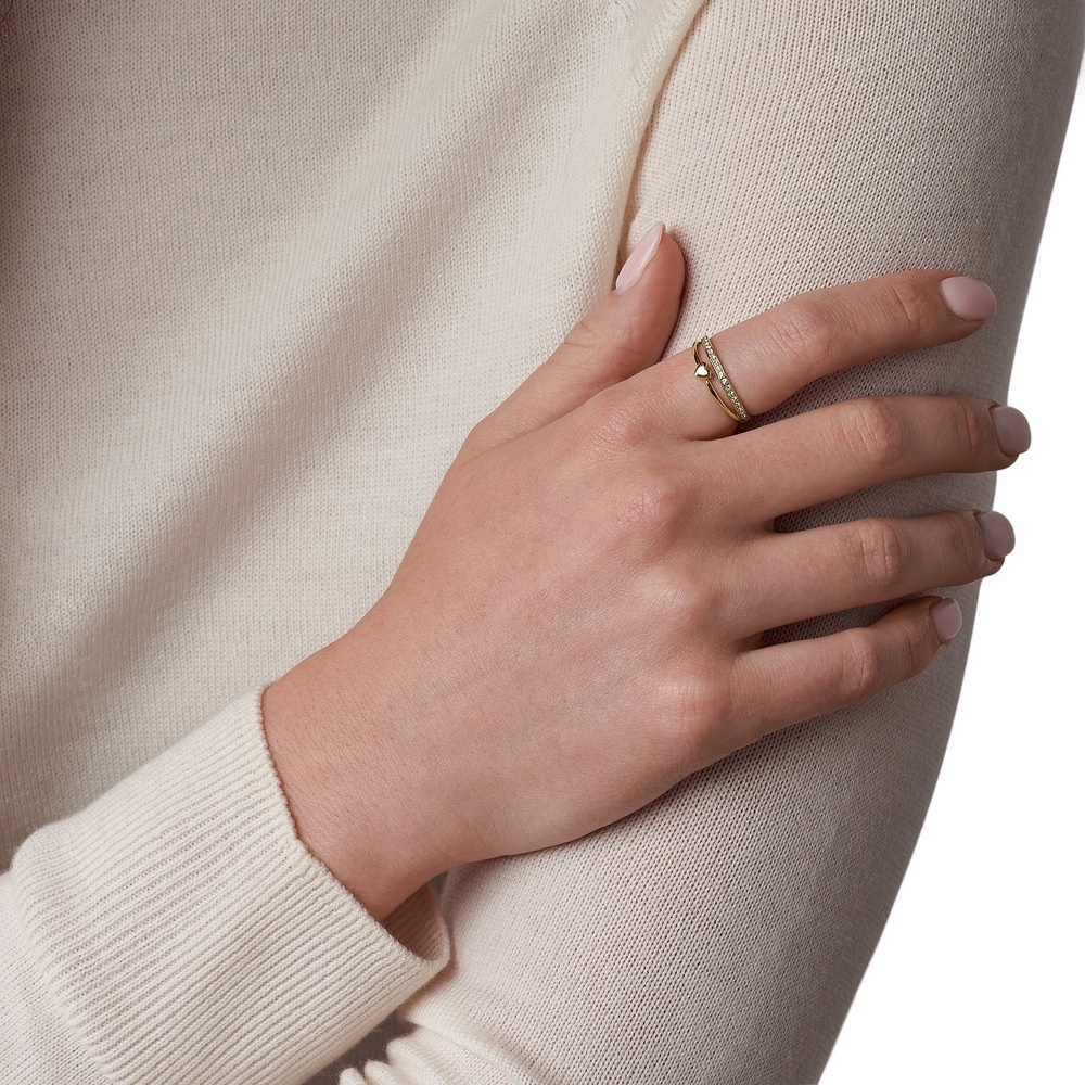 Fossil Bague pour femme Acier inoxydable or Bague