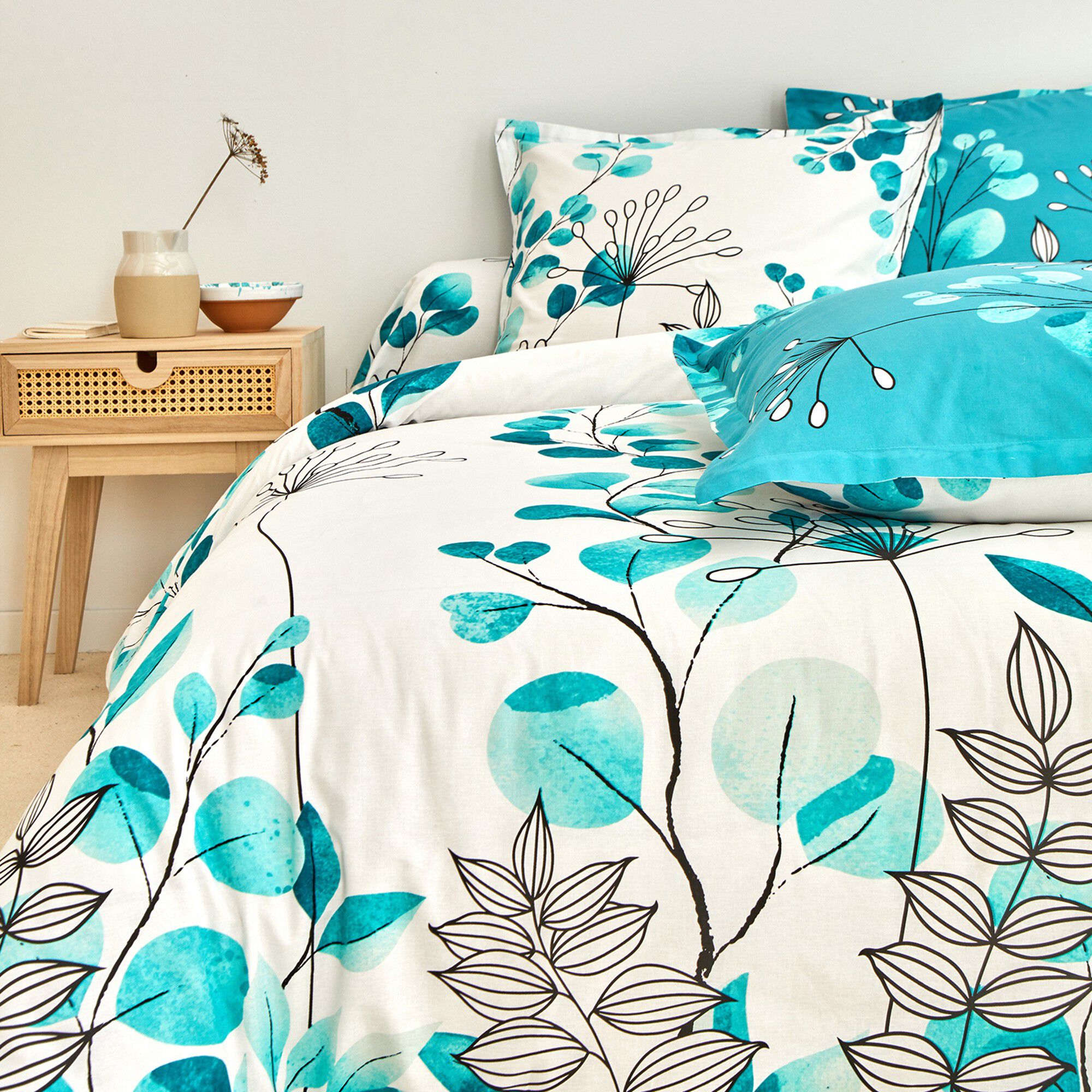 Linge de lit Danae en coton imprimé