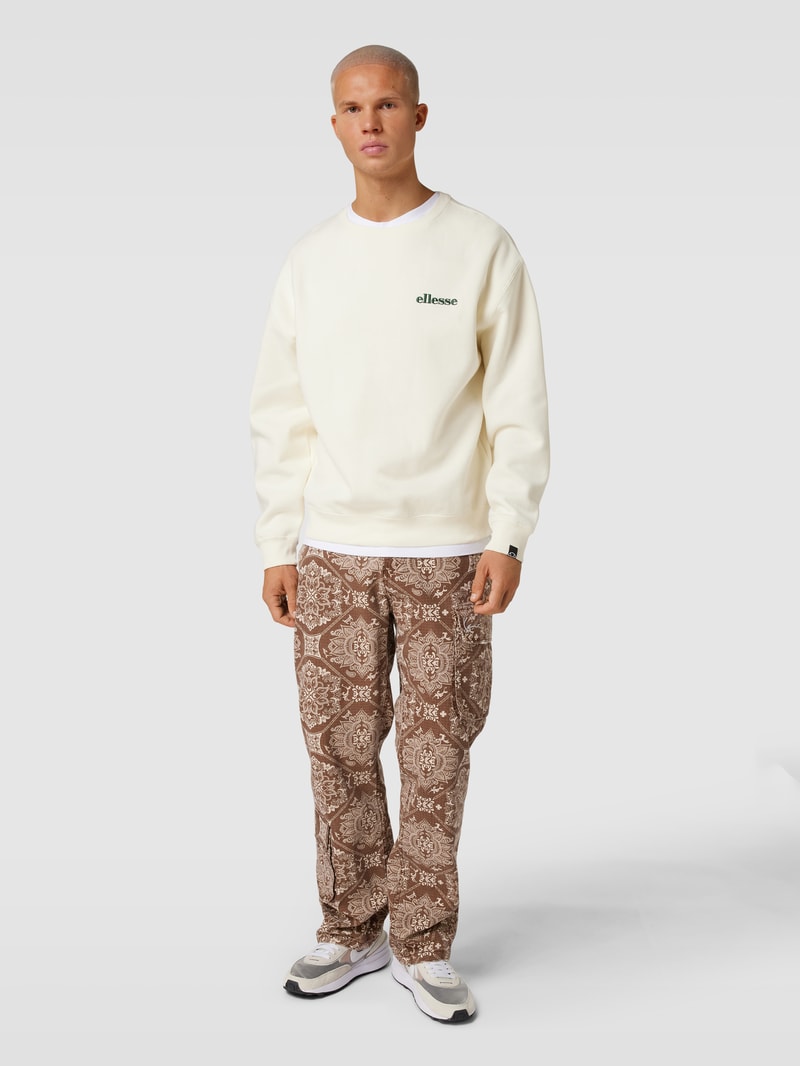 Sweatshirt mit Label-Stitching Modell 'AURELIO' in offwhite