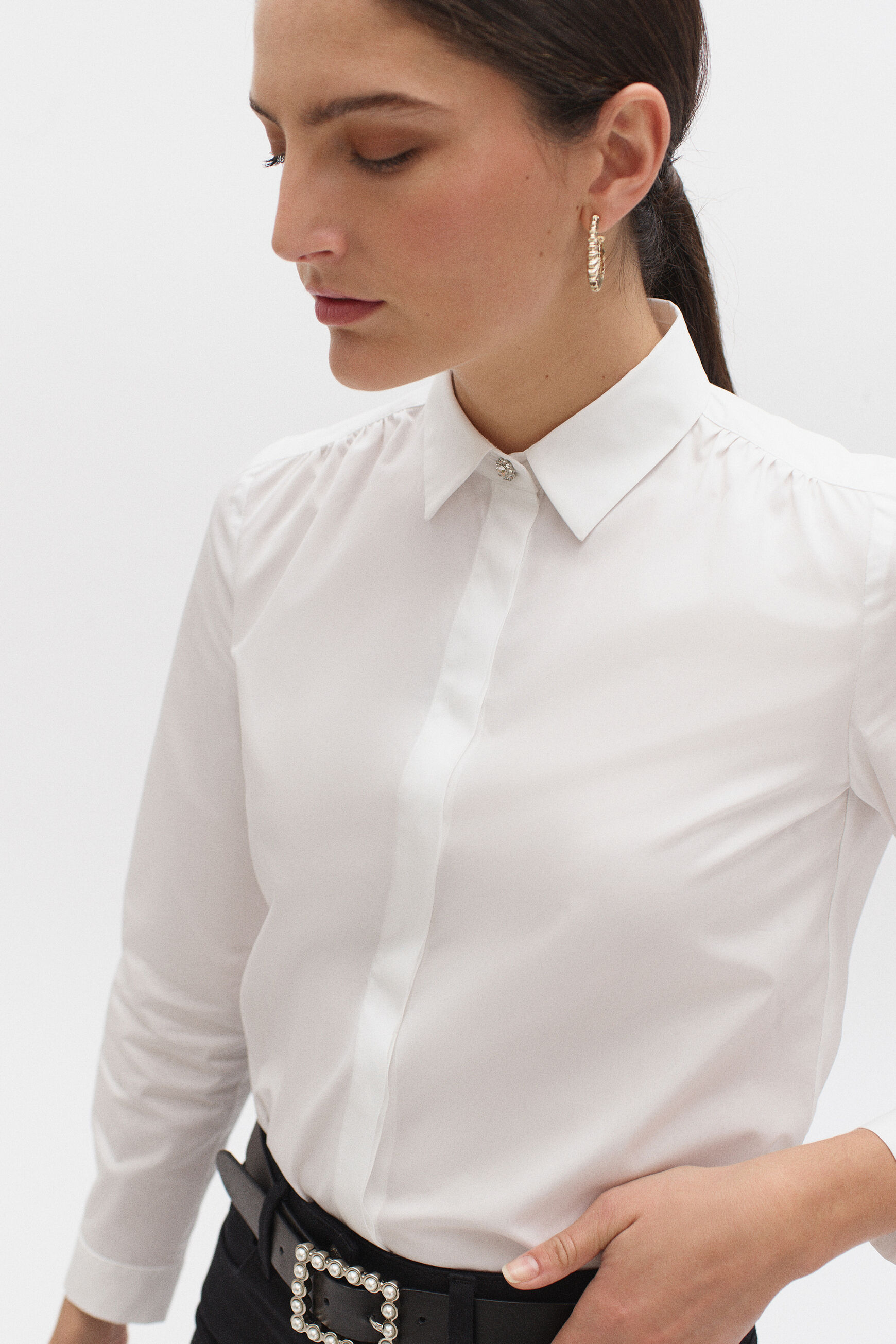 Chemise samba uni blanc femme