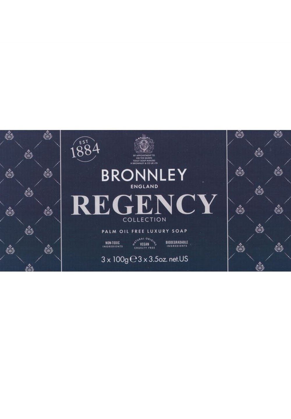 Bronnley Handseife Recency 300 g, Triple Milled Soap in Geschenkbox 3x100 g