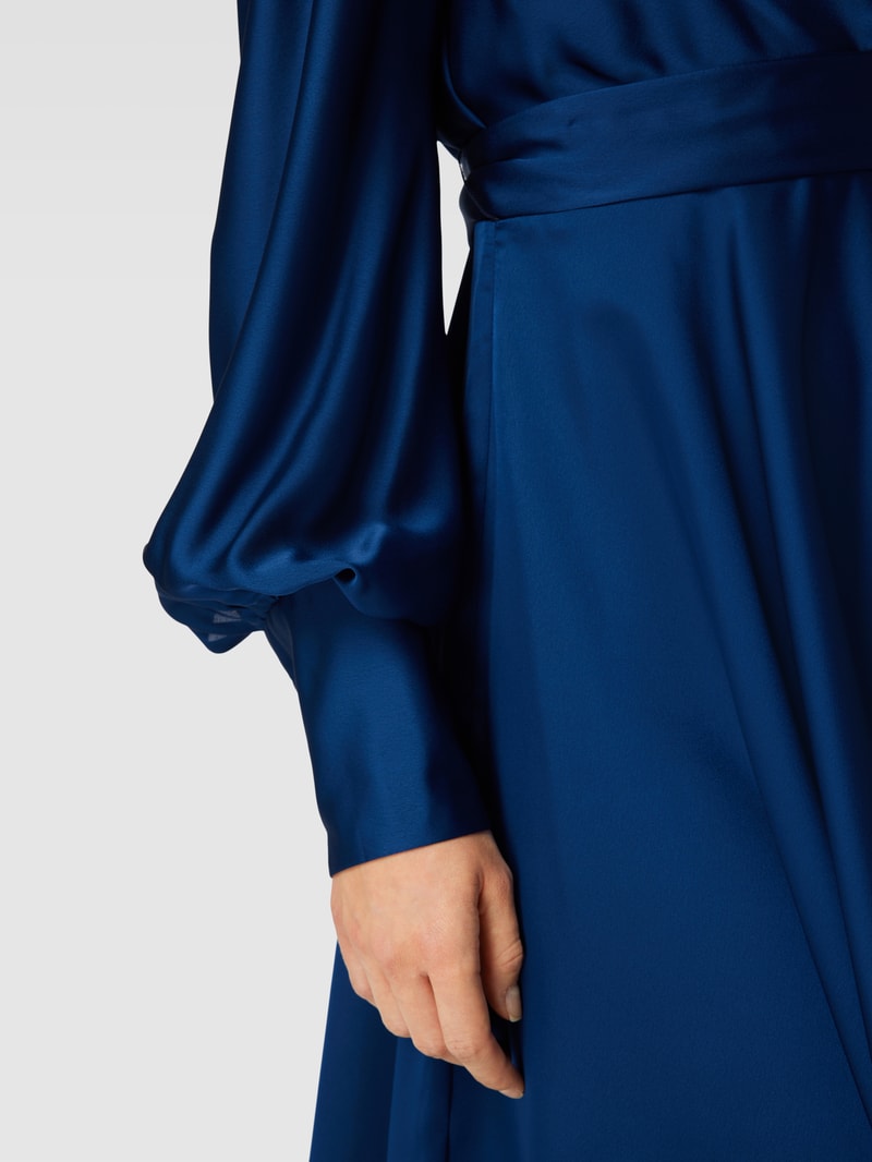 Cocktailkleid in Wickel-Optik in blau