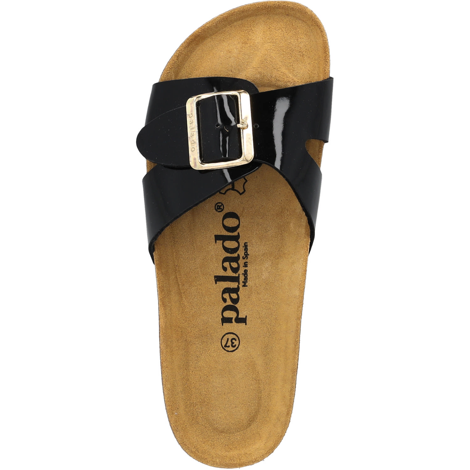Palado Tinos Lack, Pantoletten, Damen, Schwarz/Gold