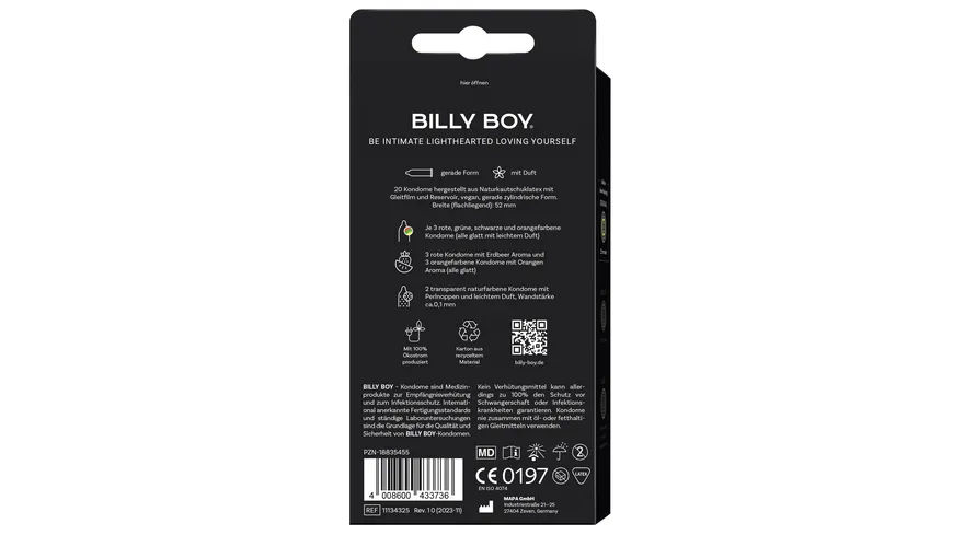 BILLY BOY Kondome Bunte Vielfalt 20er