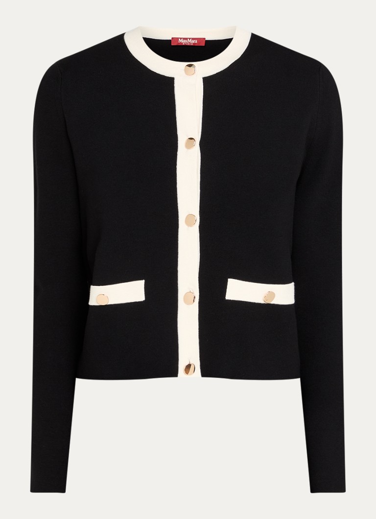 Cardigan Agito tricotat fin cu guler rotund de la MaxMara