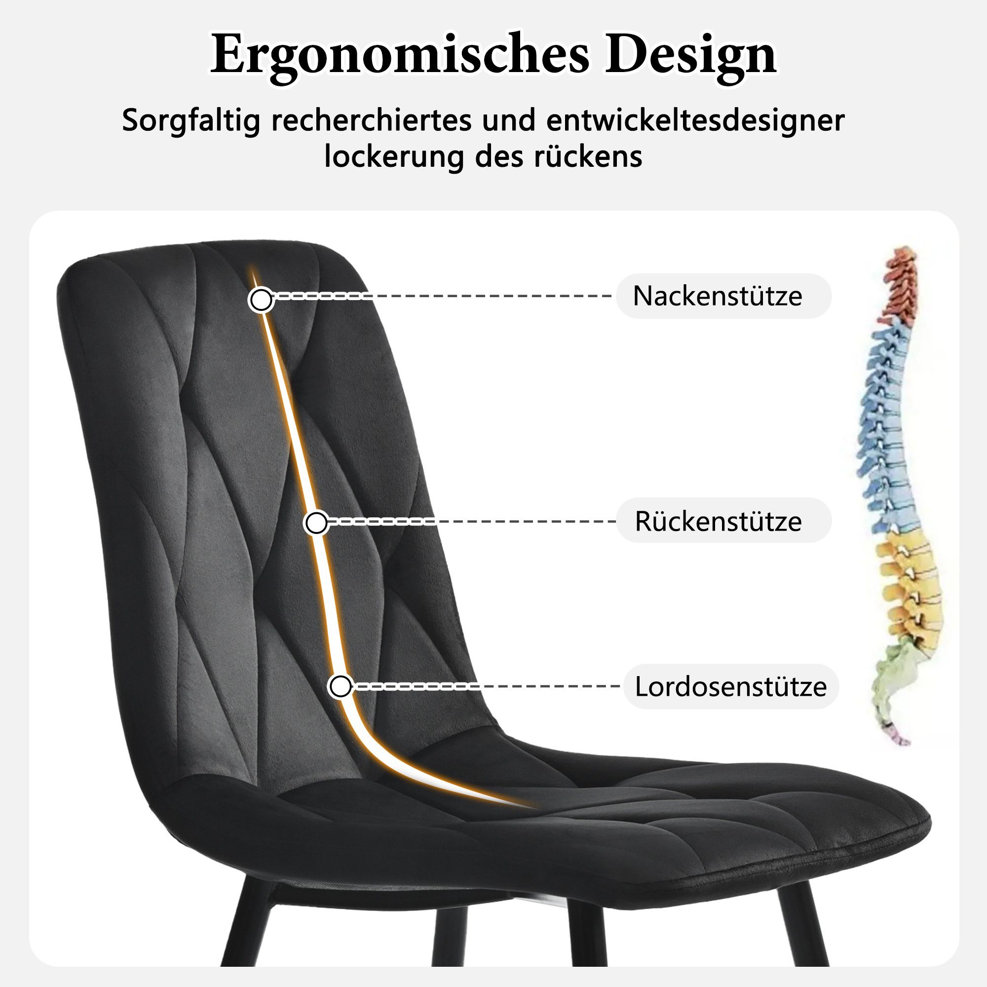 PFCTART Essgruppe 117×68cm Esstisch mit 4 Stühlen, Esstisch Moderner Küchentisch Set, (5-tlg)