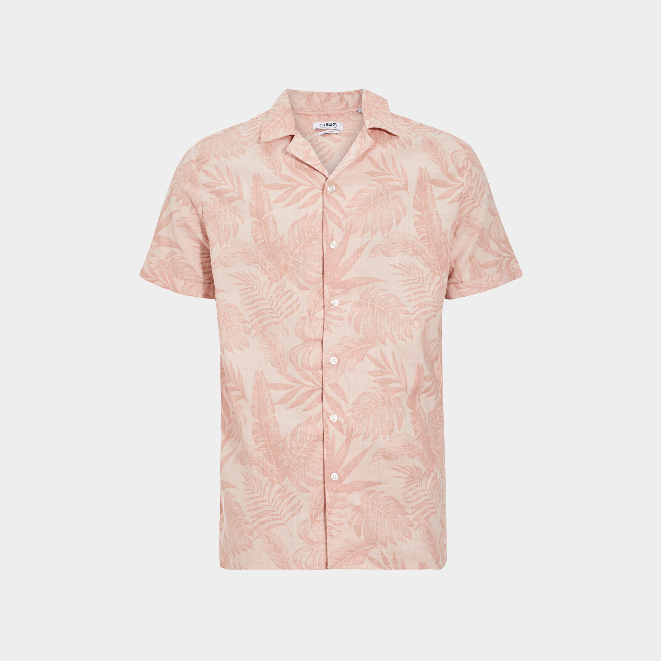 Chemise en coton manches courtes rose clair homme | La Halle