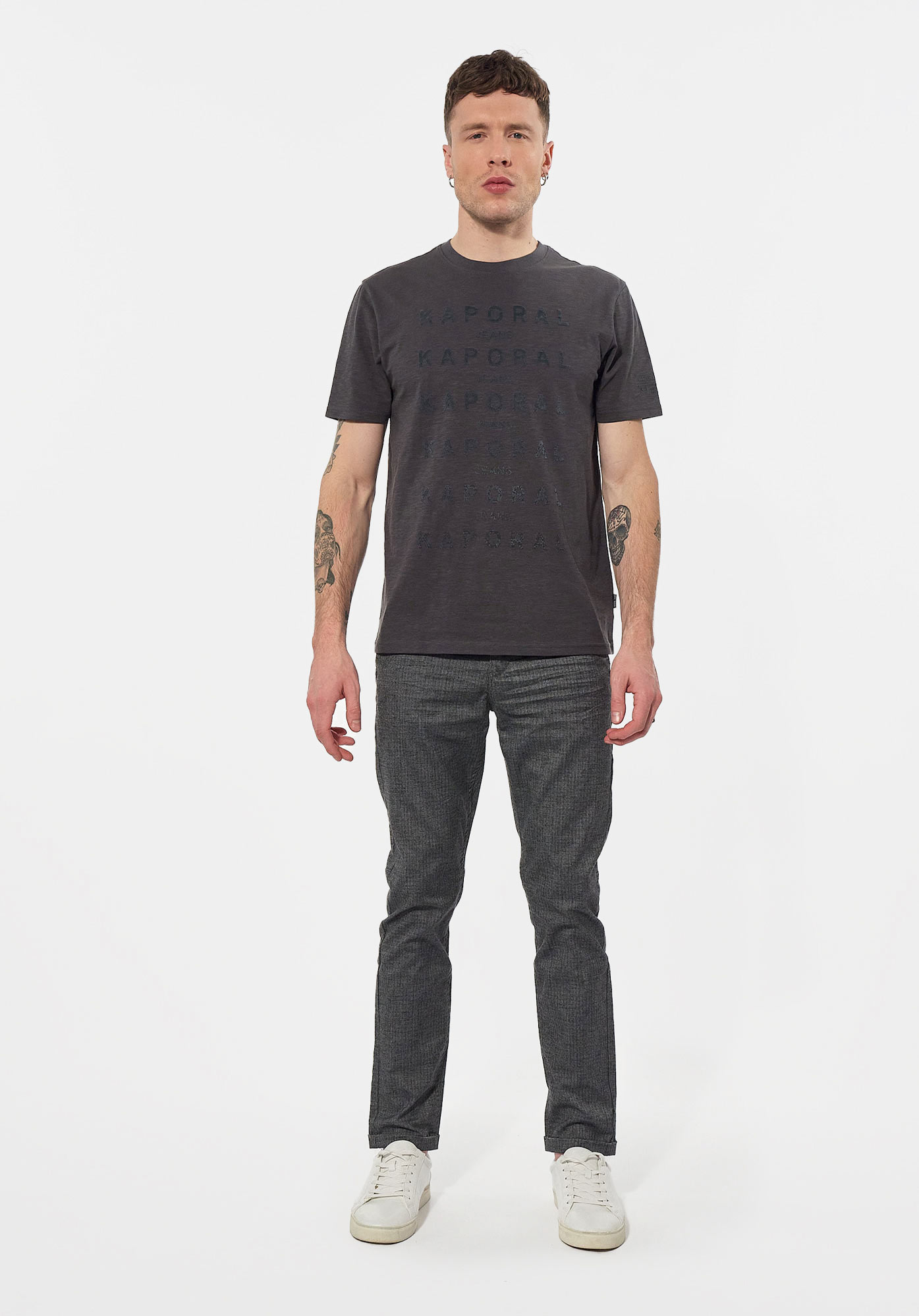 MAXEN  T-shirt gris Homme en 100% coton bio