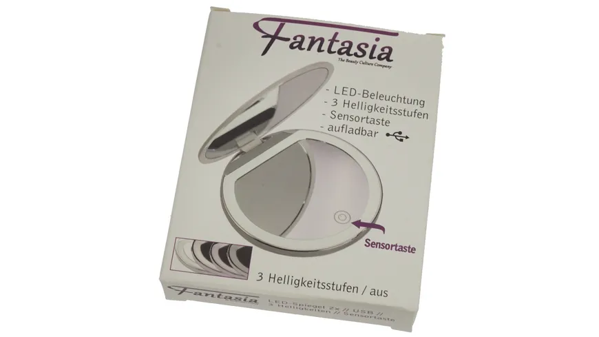 Fantasia Taschenspiegel LED, aufladbar Weiß