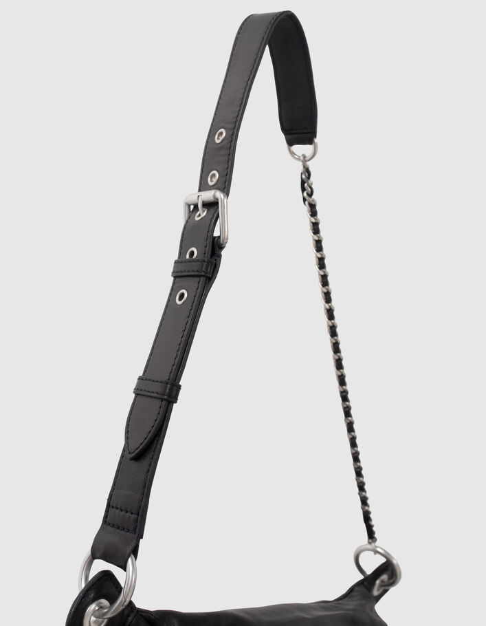 Sac banane 1440 Rock noir cuir clouté Femme