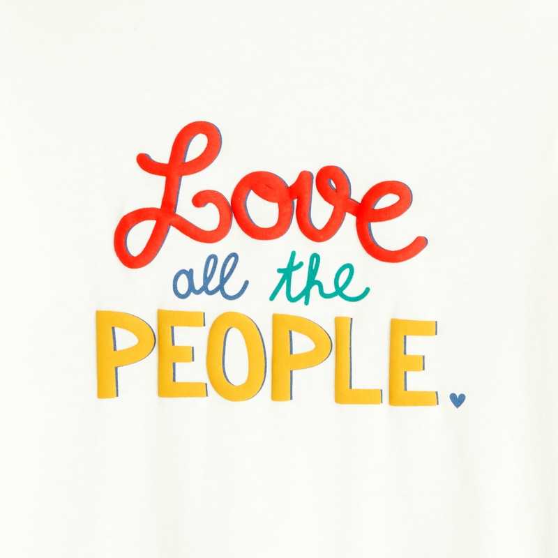 T-shirt à message love blanc fille