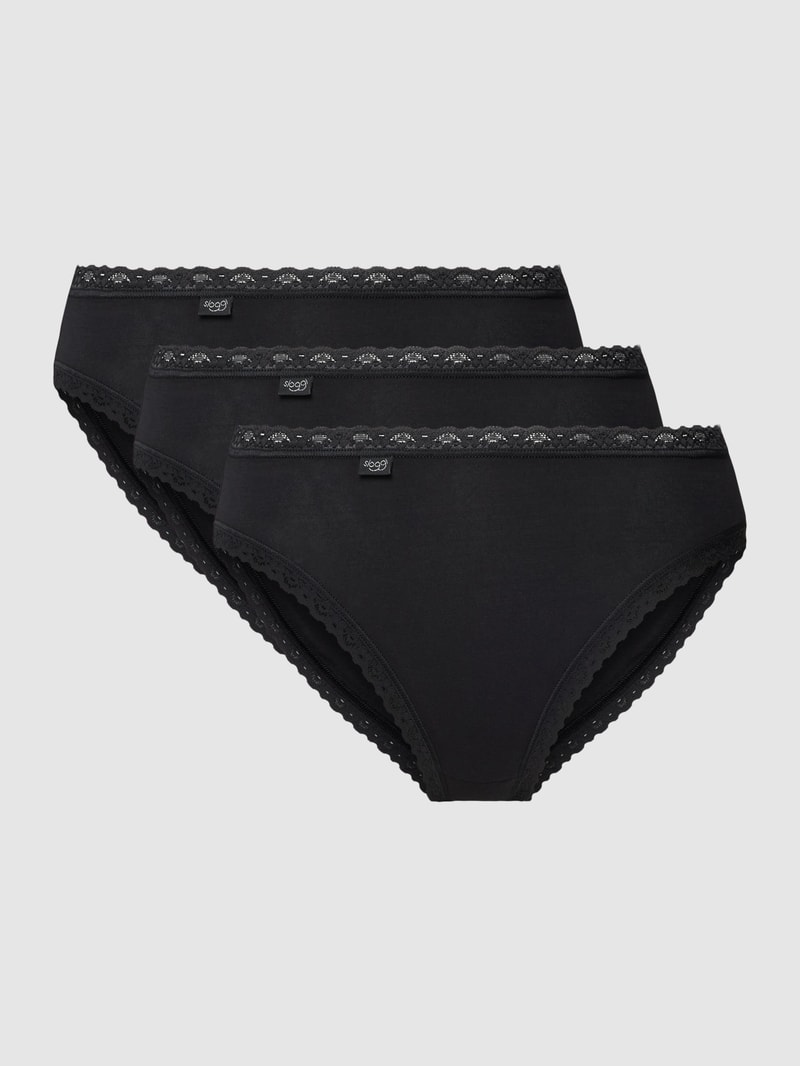 Slip mit Muschelsaum in schwarz