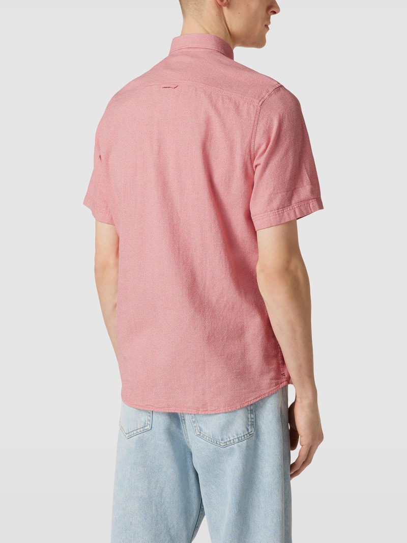 Freizeithemd mit Label-Stitching in hellrot