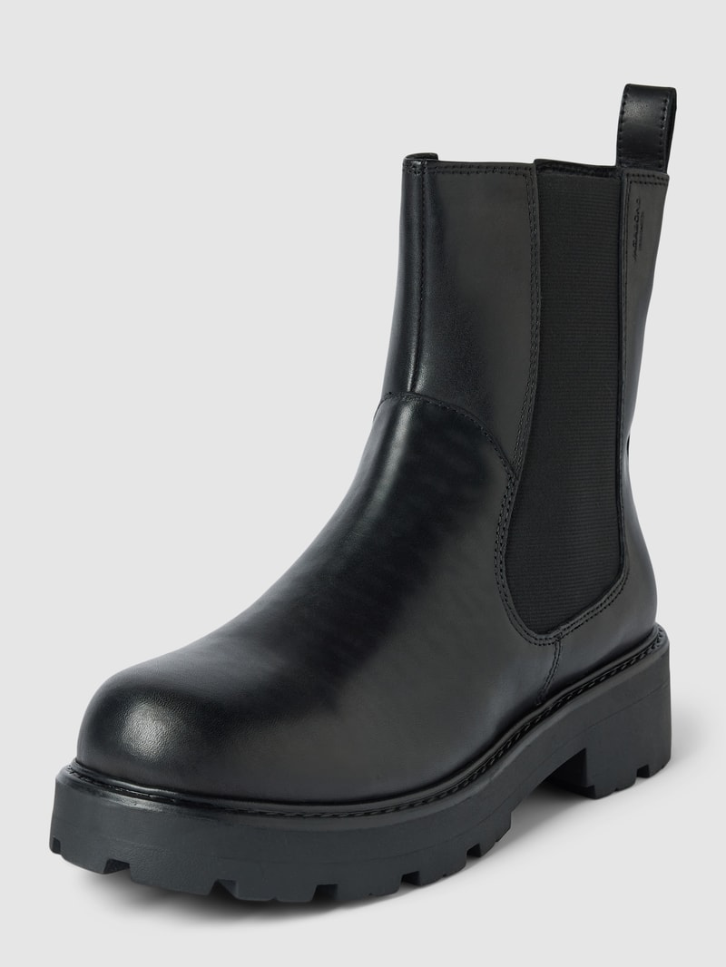 Chelsea Boots aus echtem Leder in schwarz