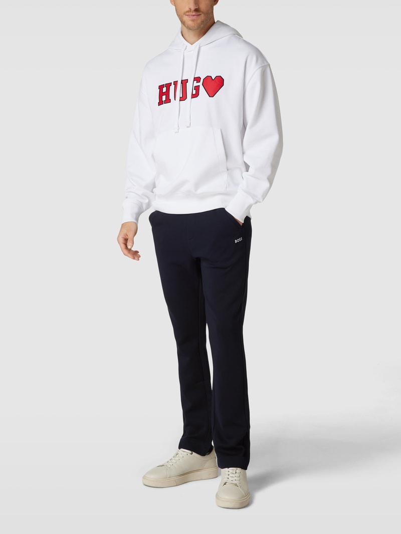 Sweatpants mit Label-Stitching in marineblau