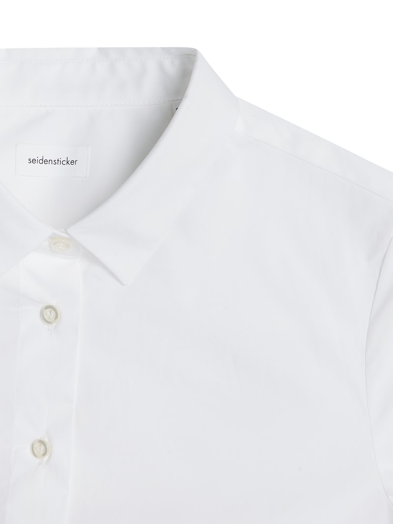 Bluse mit Logo-Stickerei in weiß