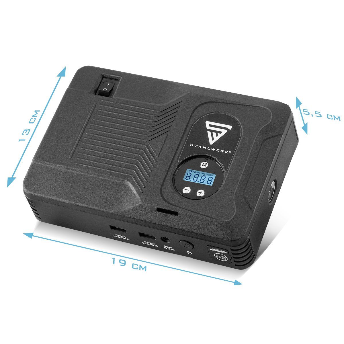 STAHLWERK Multifunktions Powerbank Autostarthilfe PS-1400 ST Autobatterie-Ladegerät (400 mA, Packung, 8-tlg)