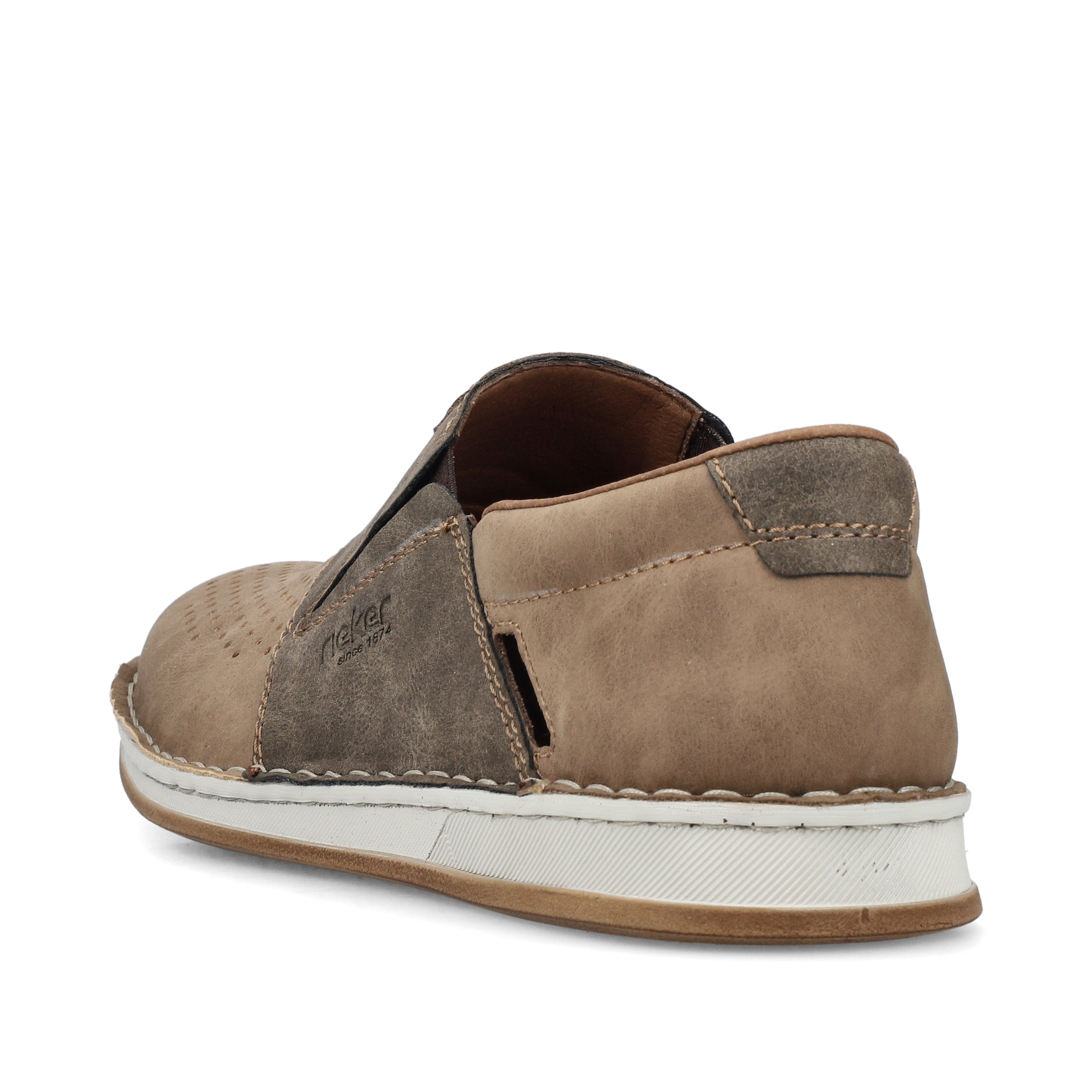Rieker Herren Slipper hellbeige-steingrau