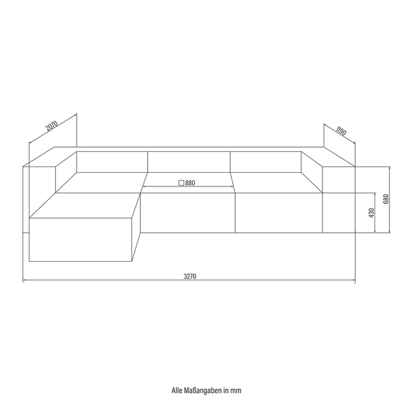 Modulares Sofa VERONA, L, hellgrau