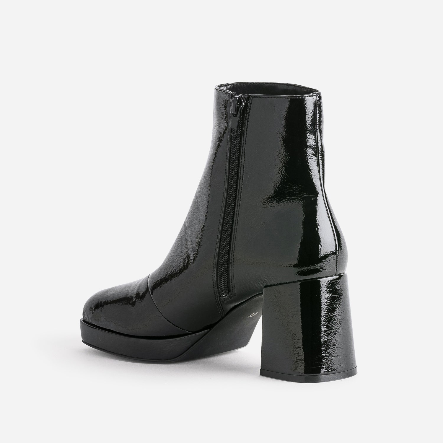 Boots noir éco-conçu verni à plateforme