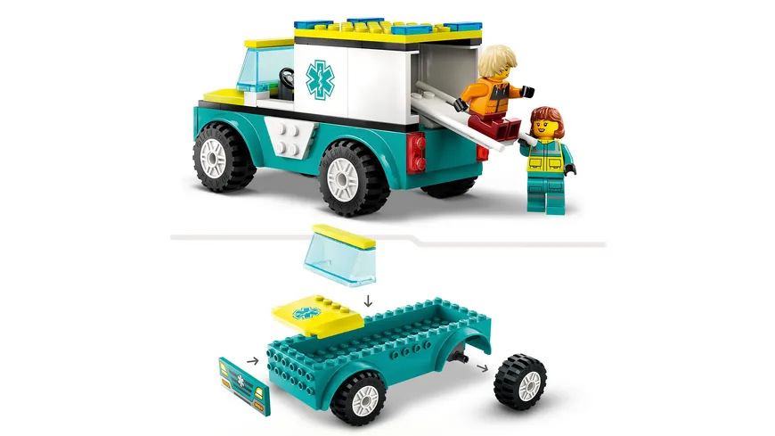 LEGO City 60403 Rettungswagen und Snowboarder