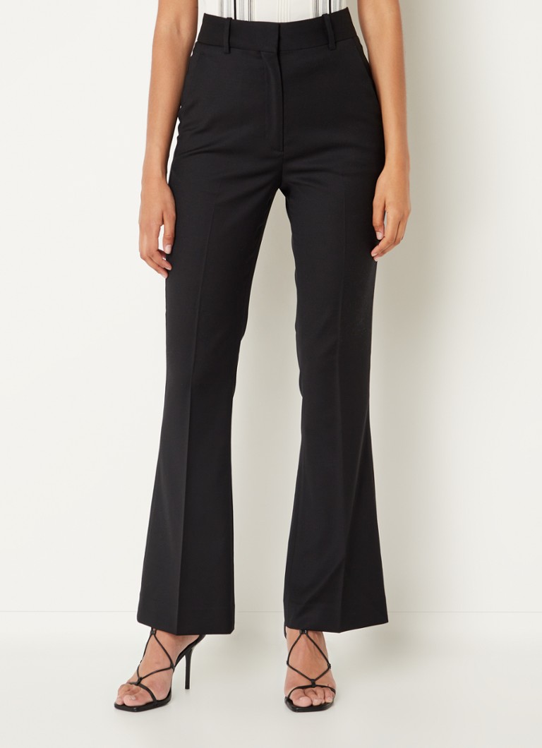 Pantaloni evazați cu talie înaltă din amestec de lână Reiss Haisley