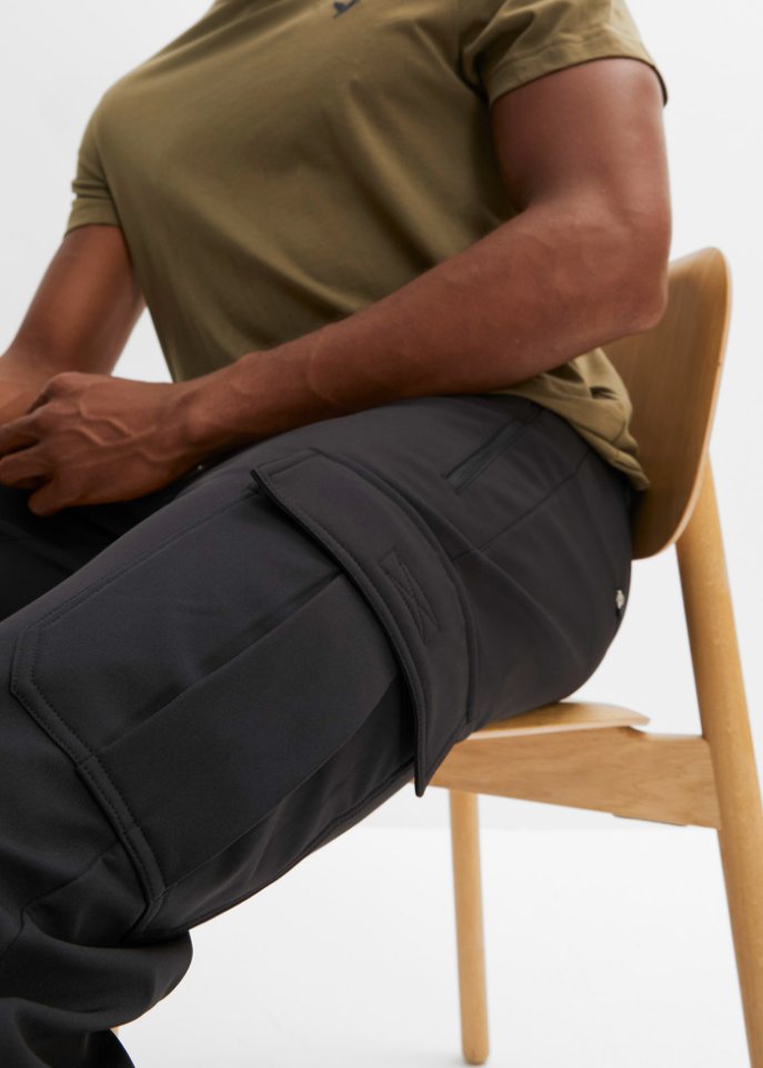 Softshell Outdoorhose mit Stretchanteil, inkl. Gürtel, Regular Fit