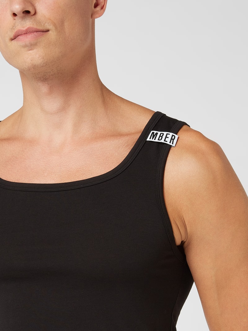 Tanktop mit Stretch-Anteil im 2er-Pack in schwarz