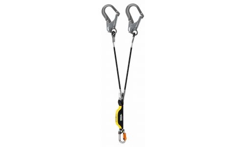 Petzl PE-L012BA00 Absorbica-Y Fallleine mit Stoßdämpfer 80 cm - mit MGO und INT-Haken