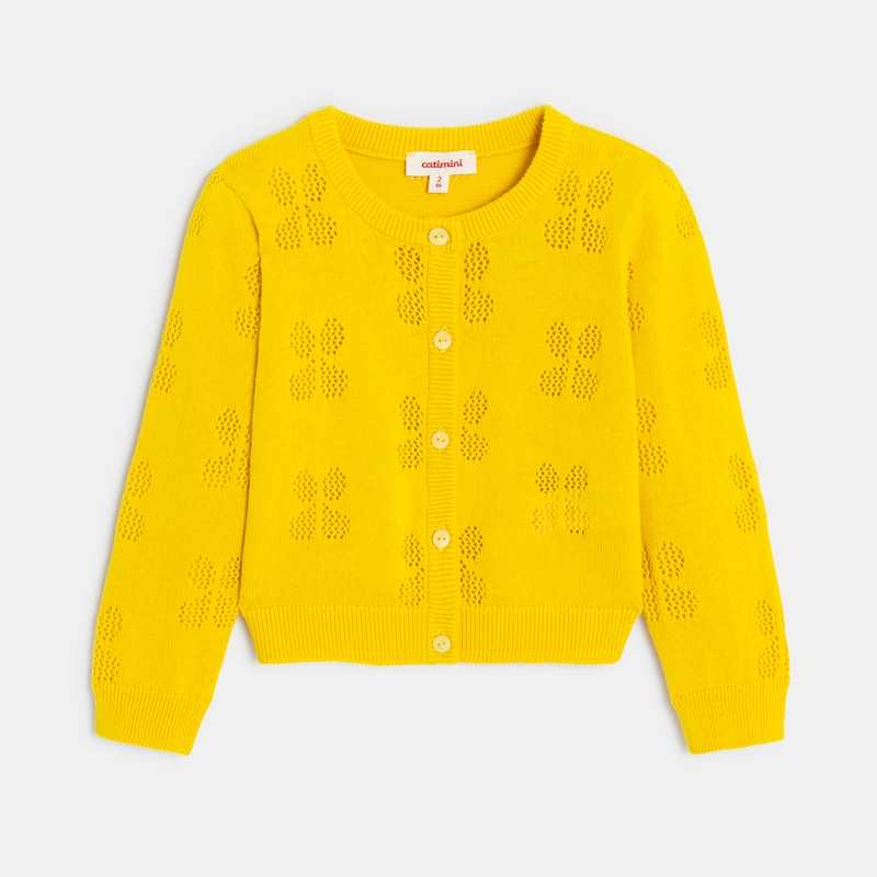 Cardigan bébé fille jaune en tricot Catimini
