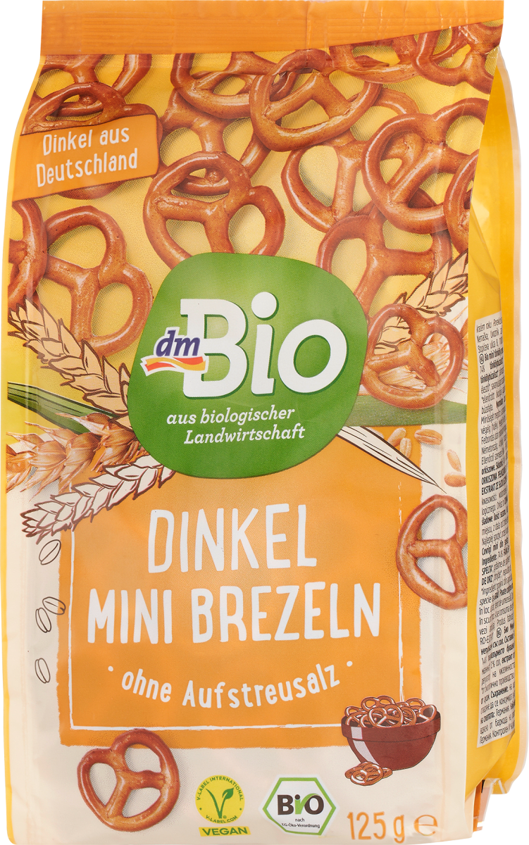 Brezeln, Dinkel ohne Aufstreusalz, mini, 125 g
