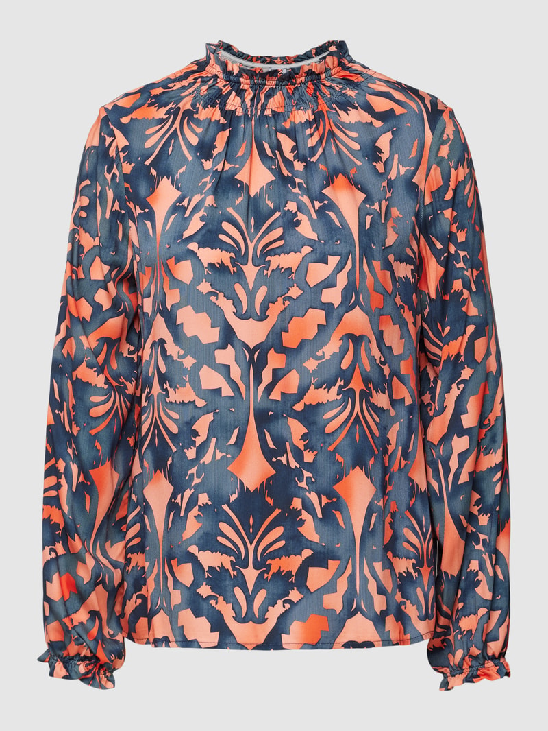Blusenshirt aus Viskose mit Smok-Details in apricot