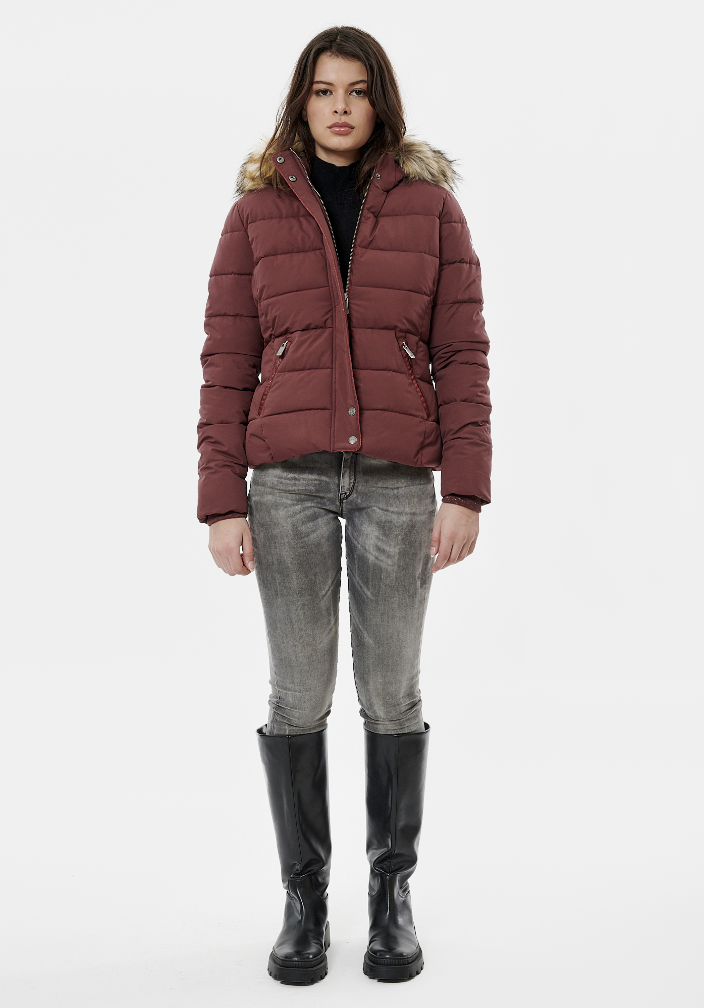 DABBY  Doudoune bordeaux femme