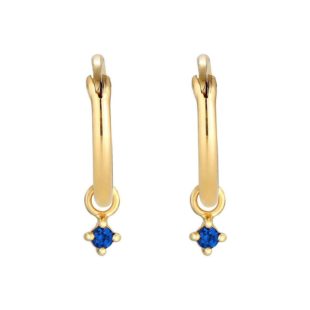 Elli Elli Boucles d'Oreilles Tendance élégante pour femmes créoles avec saphir synthét Boucles d'oreilles