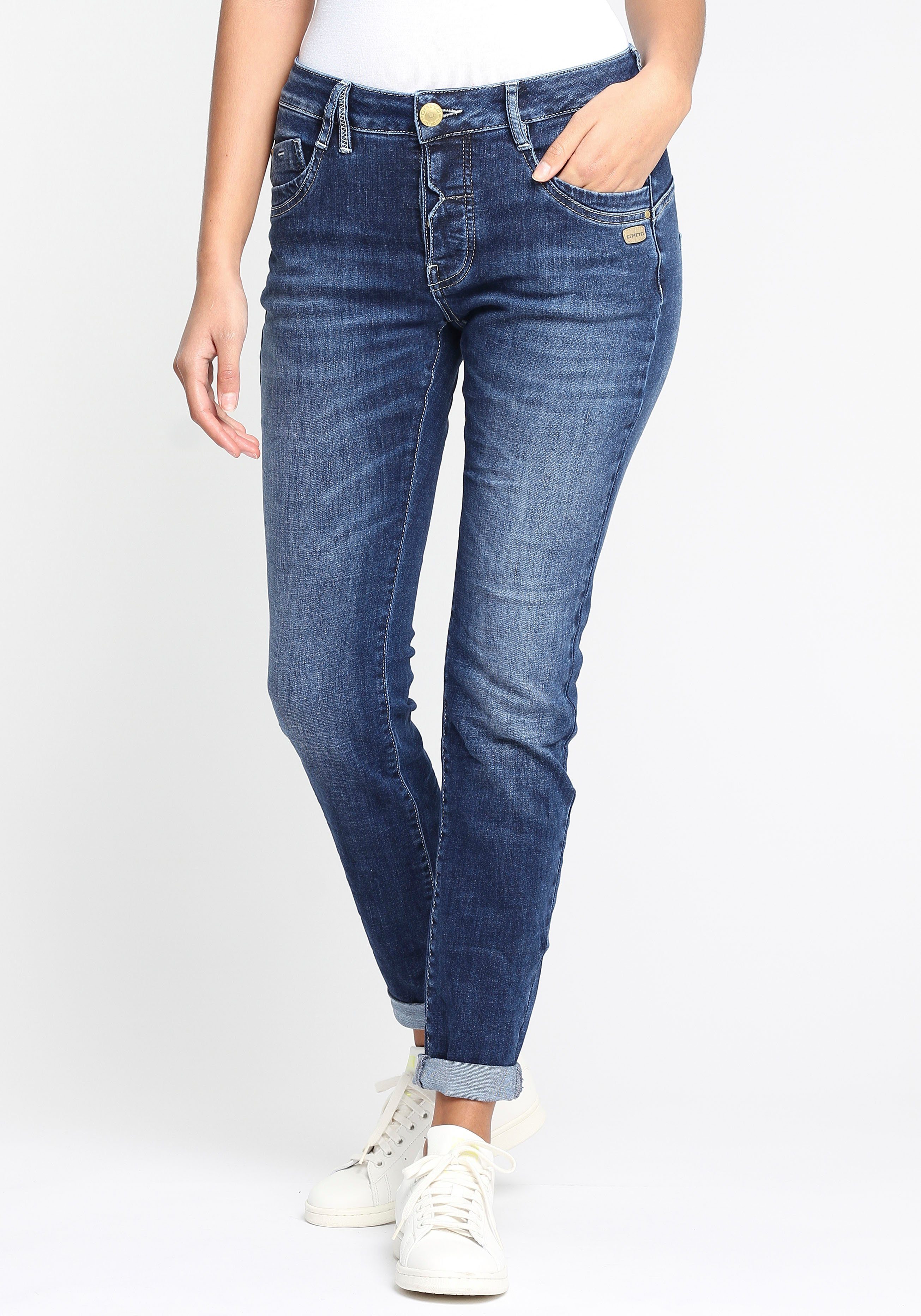 GANG Relax-fit-Jeans 94GERDA mit halb offener Knopfleiste
