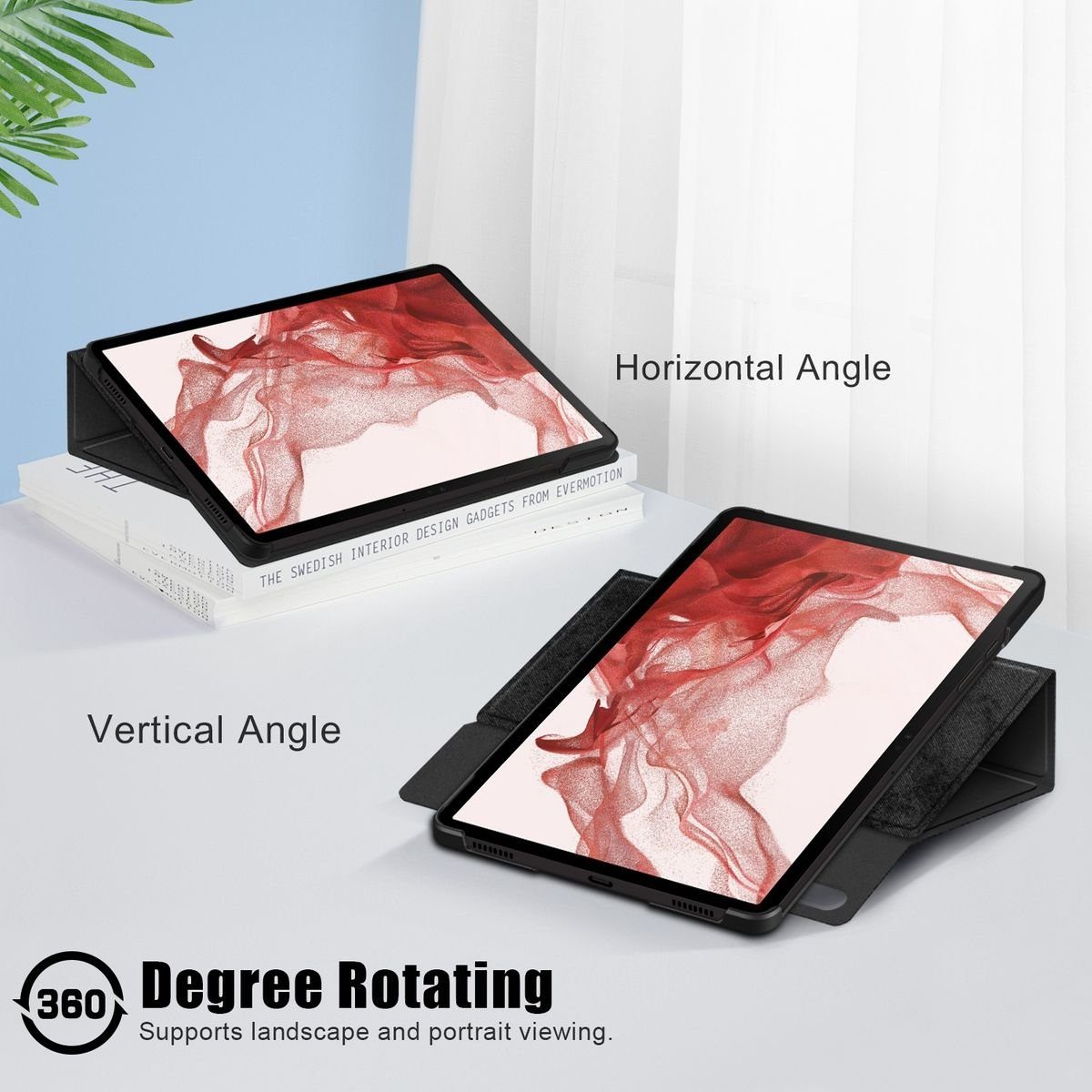 Wigento Tablet-Hülle Für Samsung Galaxy Tab S9 S9 FE 360 Grad Rotation Hülle Tablet Tasche