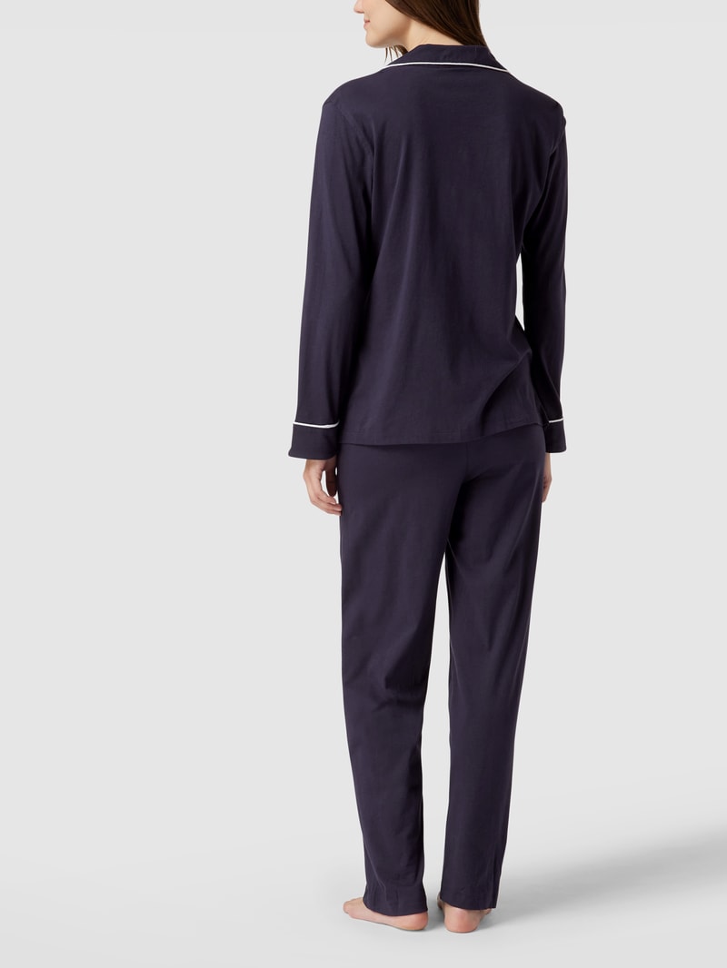 Pyjama aus Baumwoll-Modal-Mix in marineblau