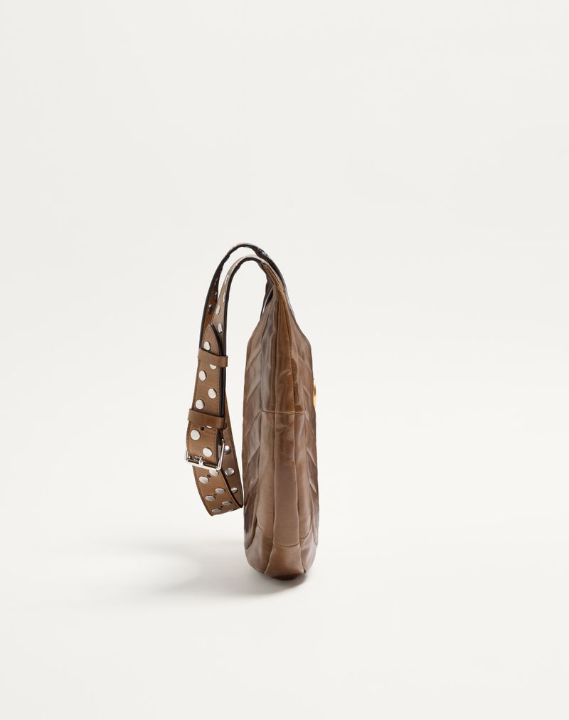 Valentino Garavani Hobo Lille Hobo Taske i Nappa med Chevron Motiv