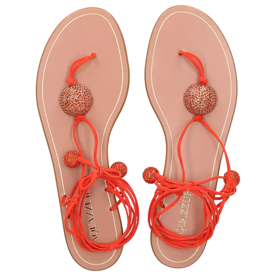 Aquazzura - Zehentrenner JACKIE Veloursleder - rot
