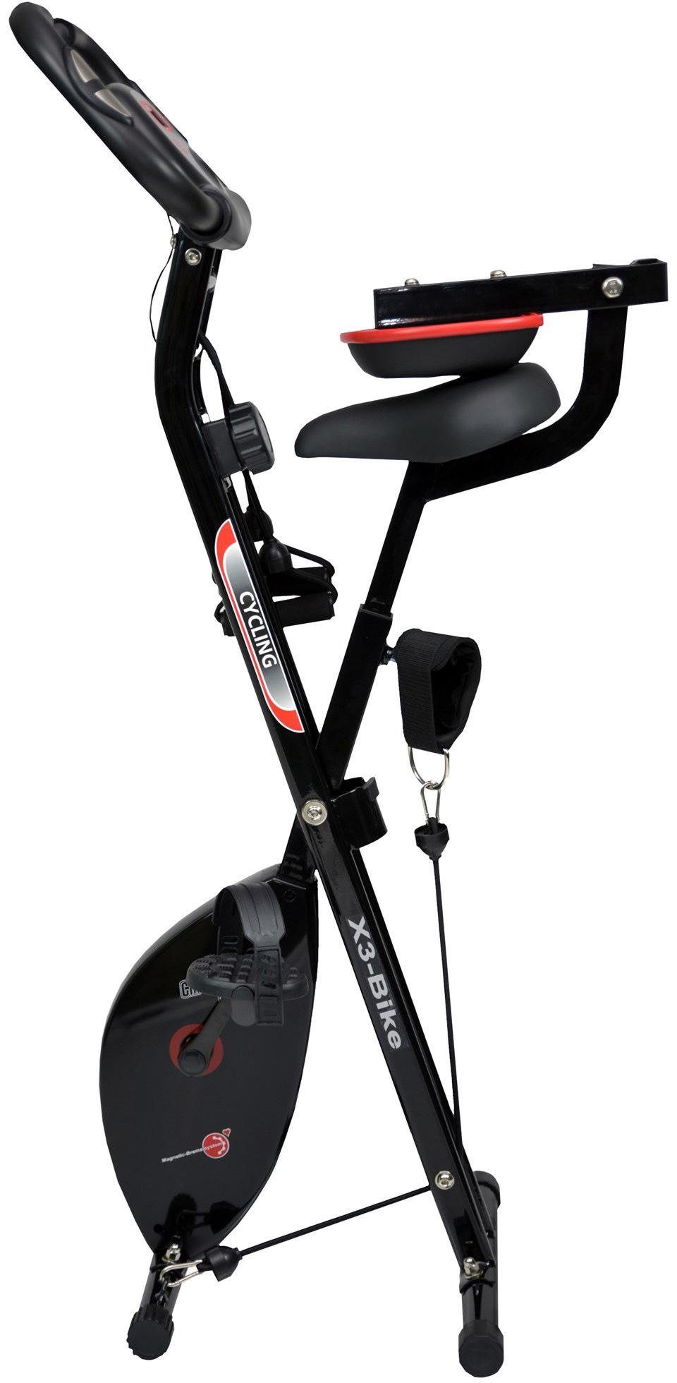Christopeit Sport® Liege-Heimtrainer Christopeit X 3 Bike, Klappheimtrainer mit Arm- Bein Seilzug System