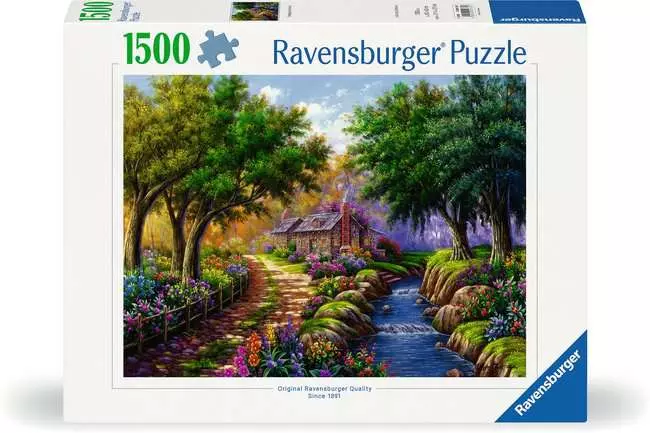 Puzzle 1500 Teile - Cottage am Fluß
