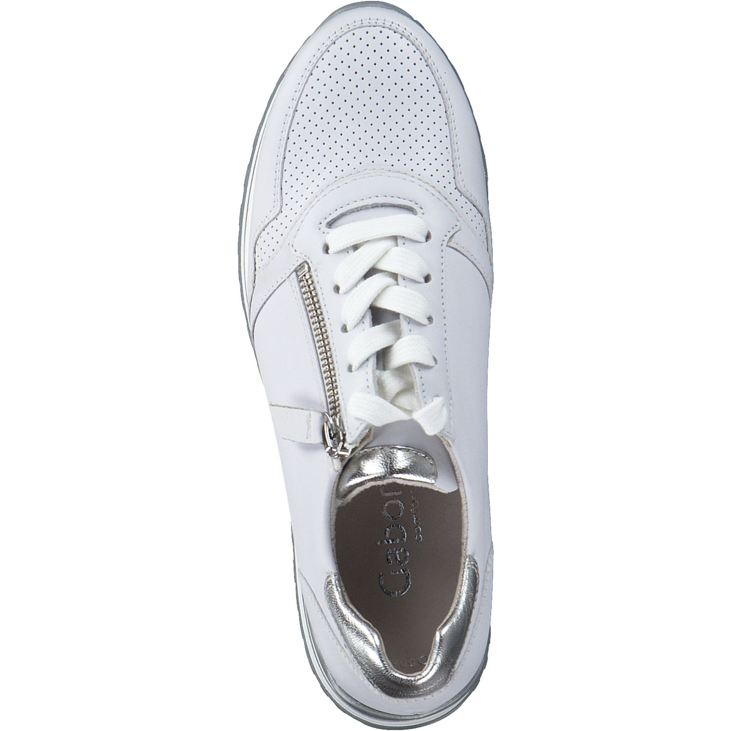 Gabor 26.528, Sneakers Low, Damen, weiss/silber (perf)