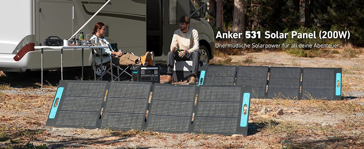 Anker Solaranlage 531 Solarpanel (200W) IP67 Wasserfest, (1-St)