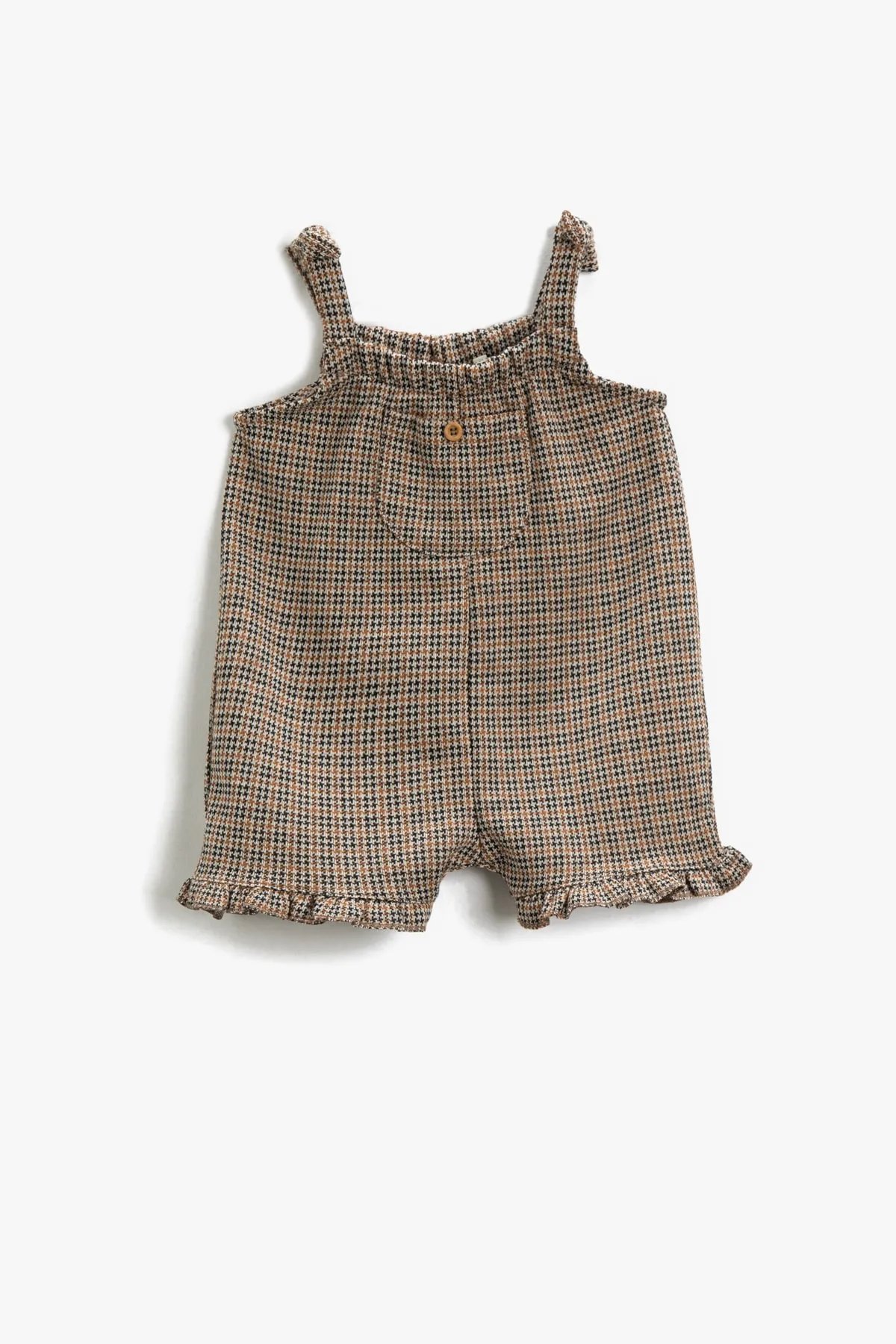 Koton  Brauner karierter Overall für Babys, Mädchen, 3WMG80005AK