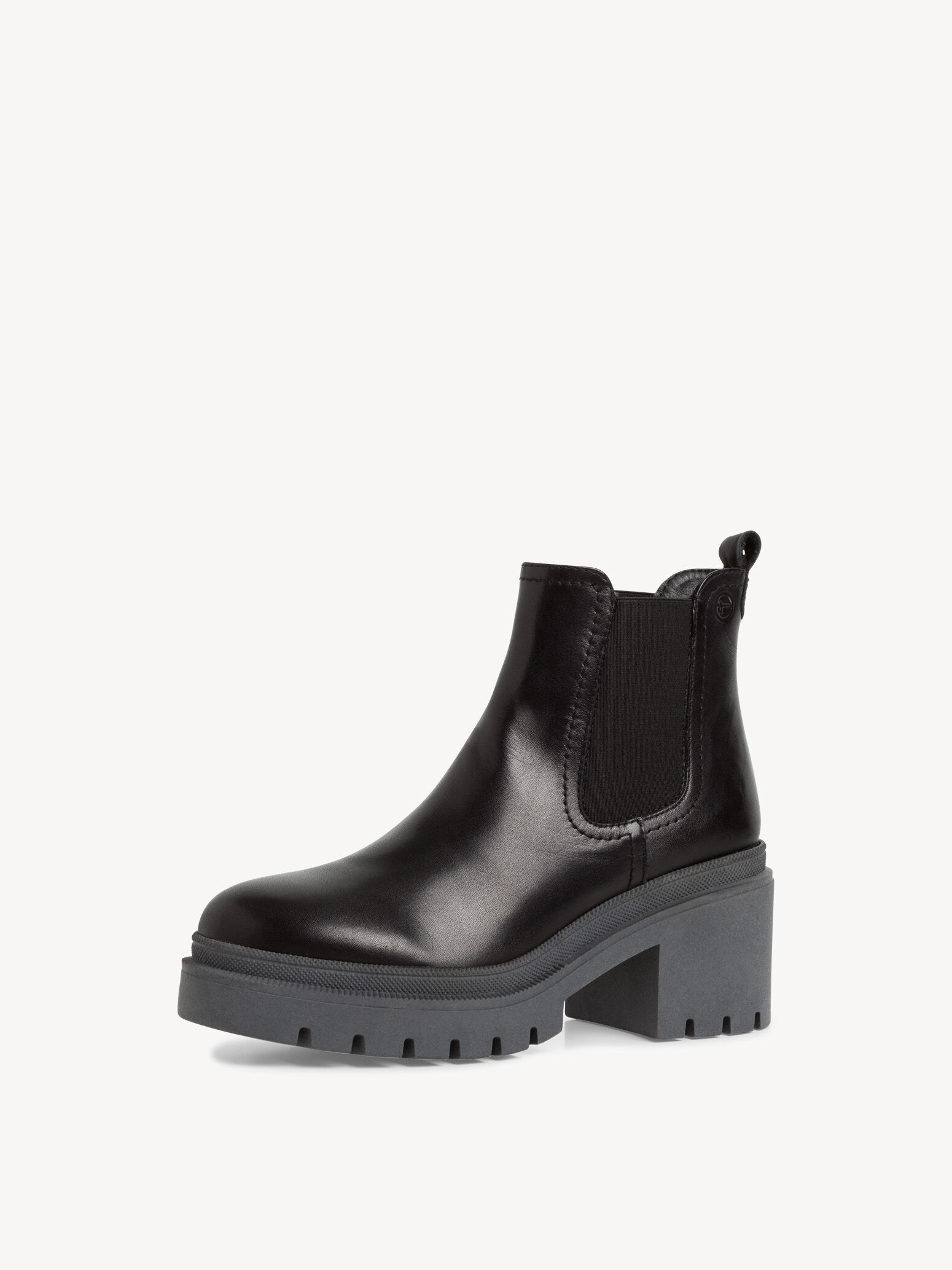 Bottine Chelsea en cuir - noir