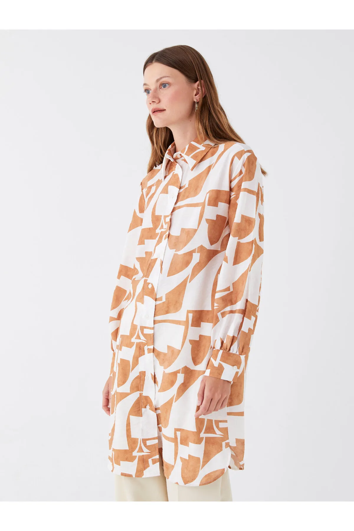 LC Waikiki  Gemusterte Langarm Damen Shirt Tunika