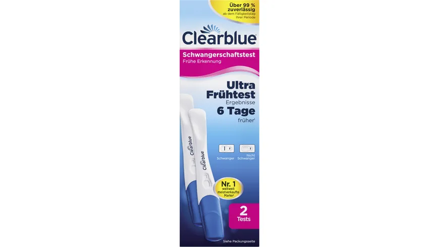 Clearblue Schwangerschaftstest Ultra Fruehtest 2er