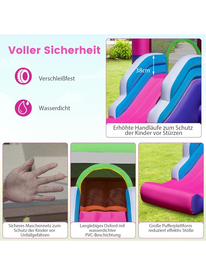 COSTWAY Hüpfburg mit Sonnendach in Bunt günstig kaufen onesize