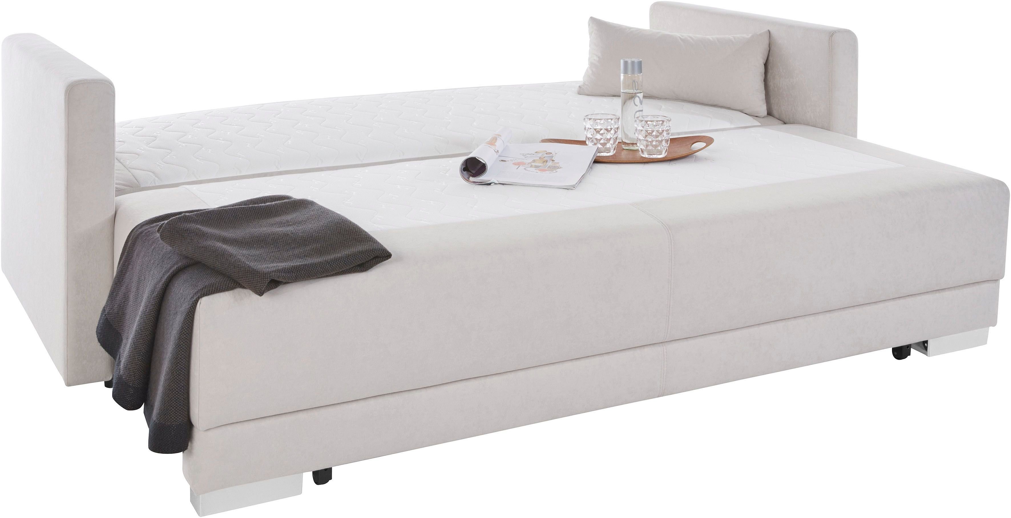 INOSIGN Schlafsofa Berlin, mit Boxspringaufbau, Bettfunktion & Bettkasten, Dauerschlafsofa